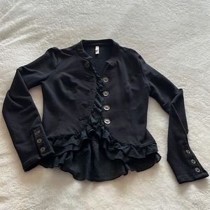 Womens black button down top size medium